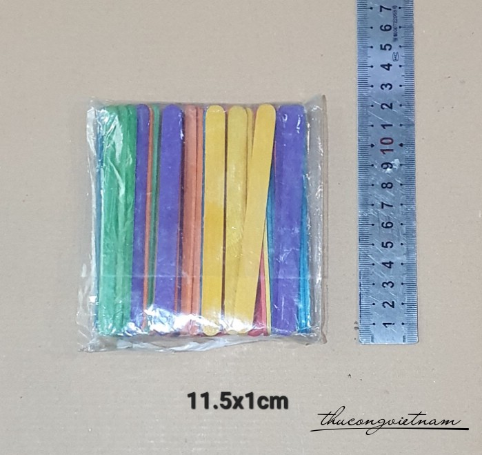 Que kem gỗ màu 11.5cm (50 que)