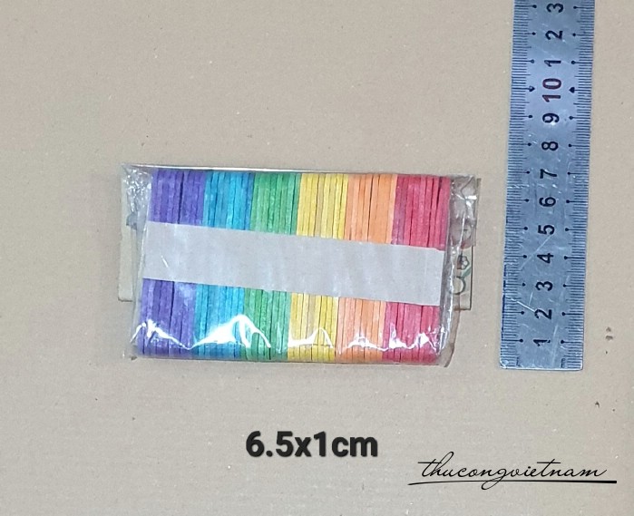 Que kem gỗ màu 6.5cm (50 que)