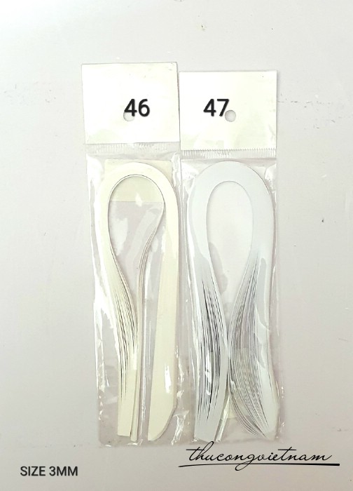 Giấy cuốn quilling 50 sợi 3mm*30cm - Tông trắng