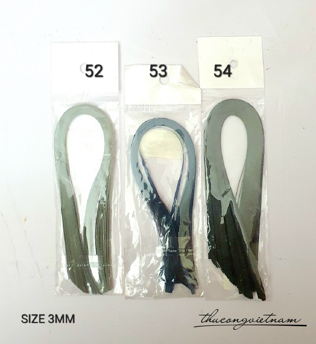 Giấy cuốn quilling 50 sợi 3mm*30cm - Tông xanh đen