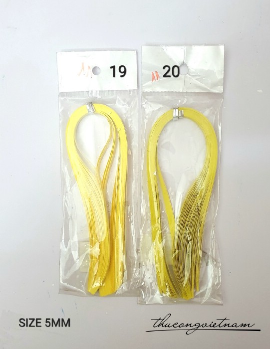 Giấy cuốn quilling 50 sợi 5mm*30cm - Tông vàng