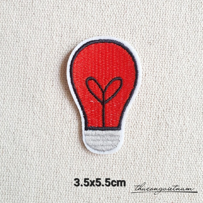 Miếng dán ủi Bóng đèn đỏ 3.5x5.5cm