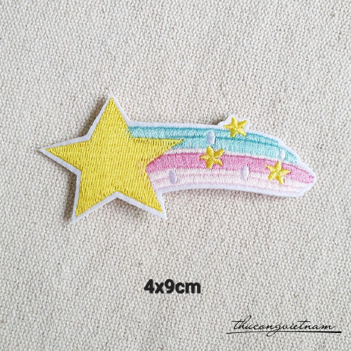 Miếng dán ủi Cầu vồng sao 4x9cm