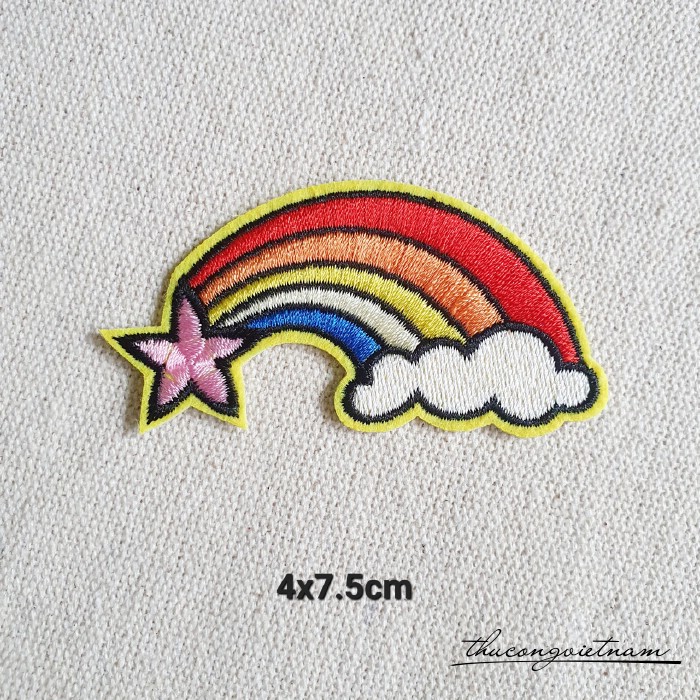 Miếng dán ủi Cầu vồng 4x7.5cm