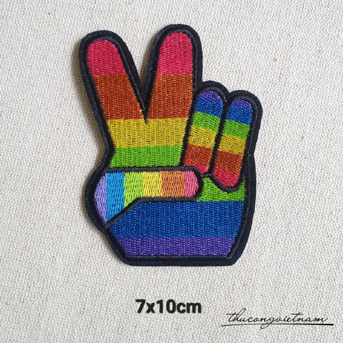 Miếng dán ủi Bàn tay đa sắc 7x10cm