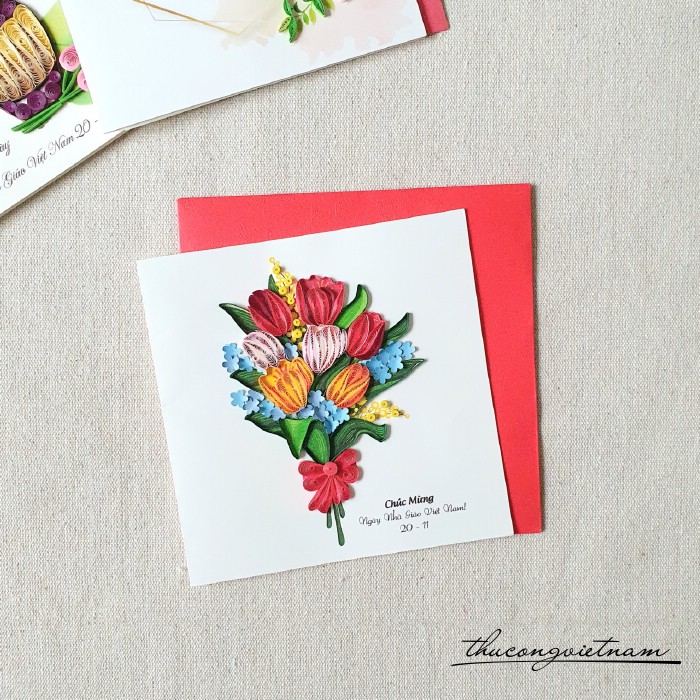 Thiệp quilling 20/11 - Mẫu 6