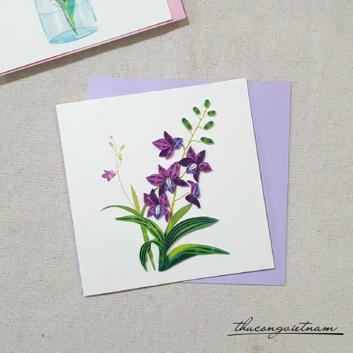 Thiệp quilling hoa - Mẫu 10