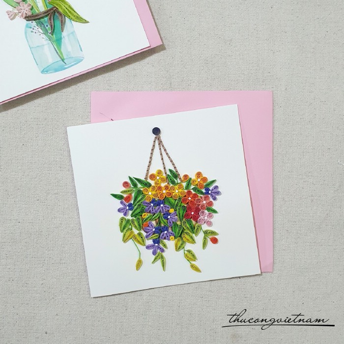Thiệp quilling hoa - Mẫu 11