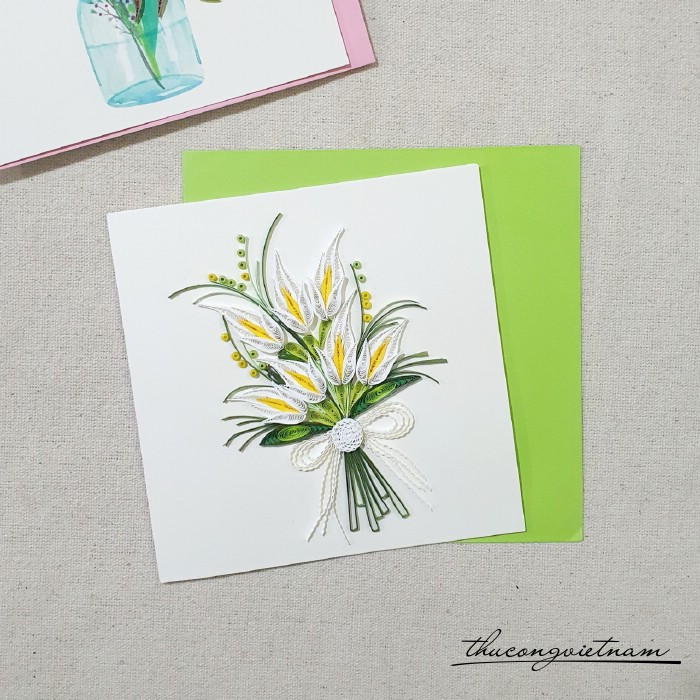Thiệp quilling hoa - Mẫu 13