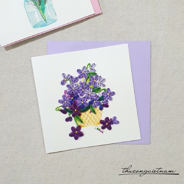 Thiệp quilling hoa - Mẫu 16