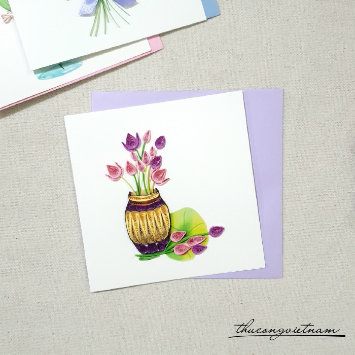 Thiệp quilling hoa - Mẫu 19