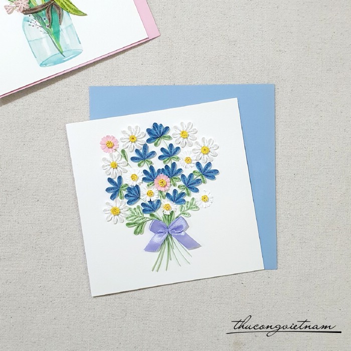 Thiệp quilling hoa - Mẫu 21