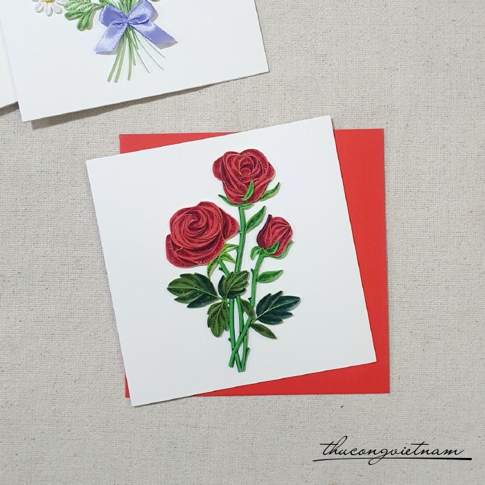 Thiệp quilling hoa - Mẫu 22