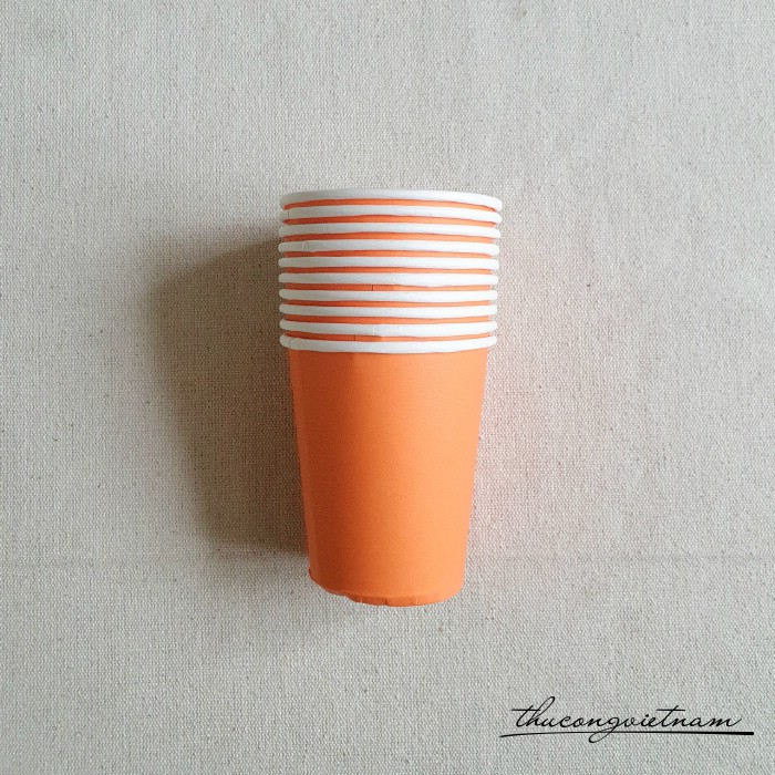 Set 10 ly giấy 7.5*8.5cm màu cam