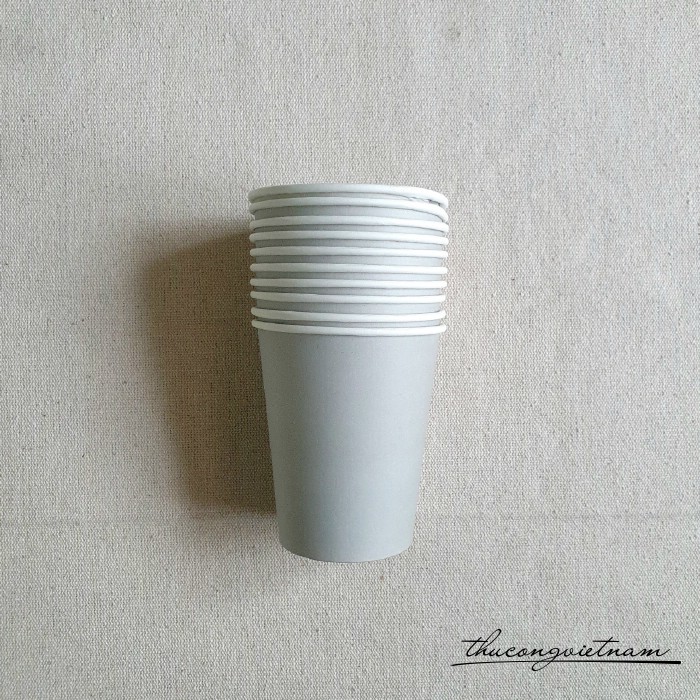 Set 10 ly giấy 7.5*8.5cm màu xám