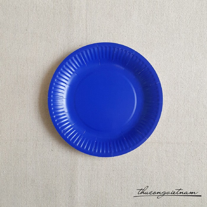 Set 10 dĩa giấy 18cm màu xanh dương