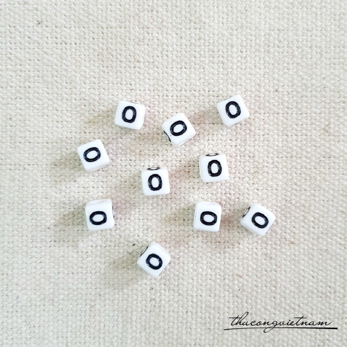 Chữ nhựa 7*7mm (20 chữ) - Chữ O
