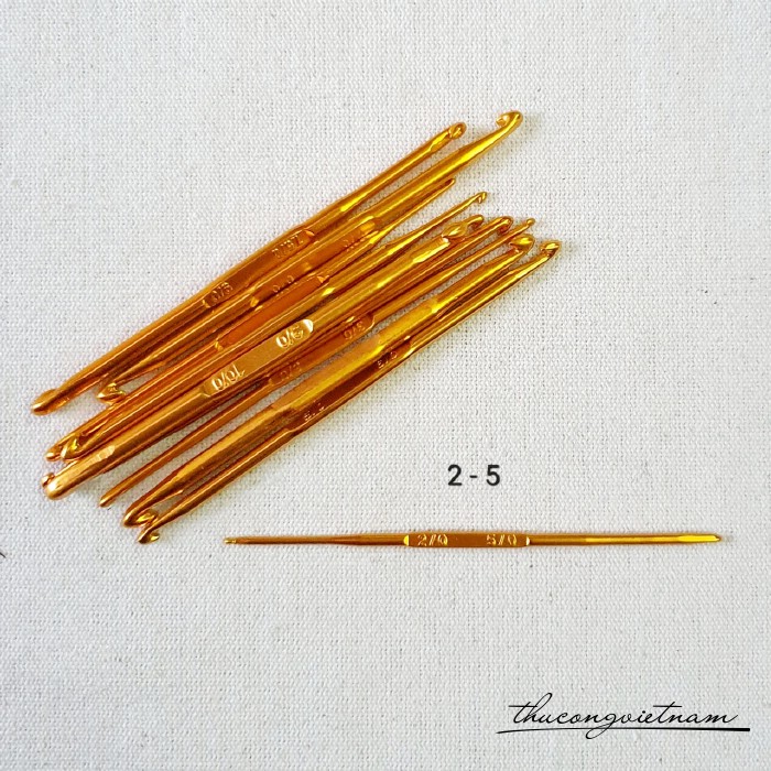 Kim móc len nhôm 2 đầu 2/0-5/0 (2.5-3mm)