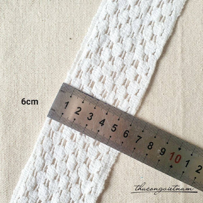 Dây ren trắng - M2 bản 6cm