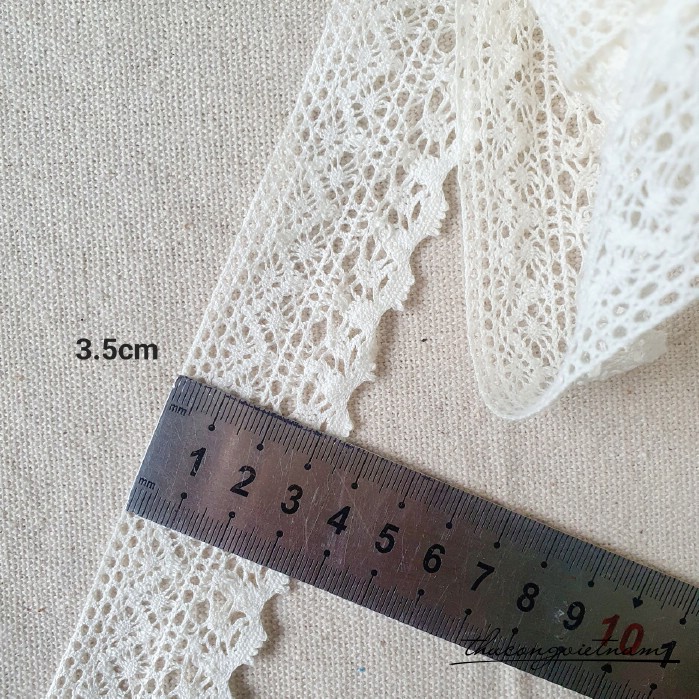 Dây ren trắng - M4 bản 3.5cm