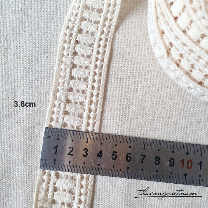 Dây ren trắng - M6 bản 3.8cm