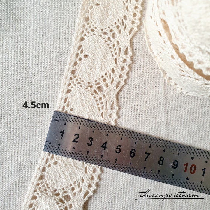 Dây ren trắng - M8 bản 4.5cm