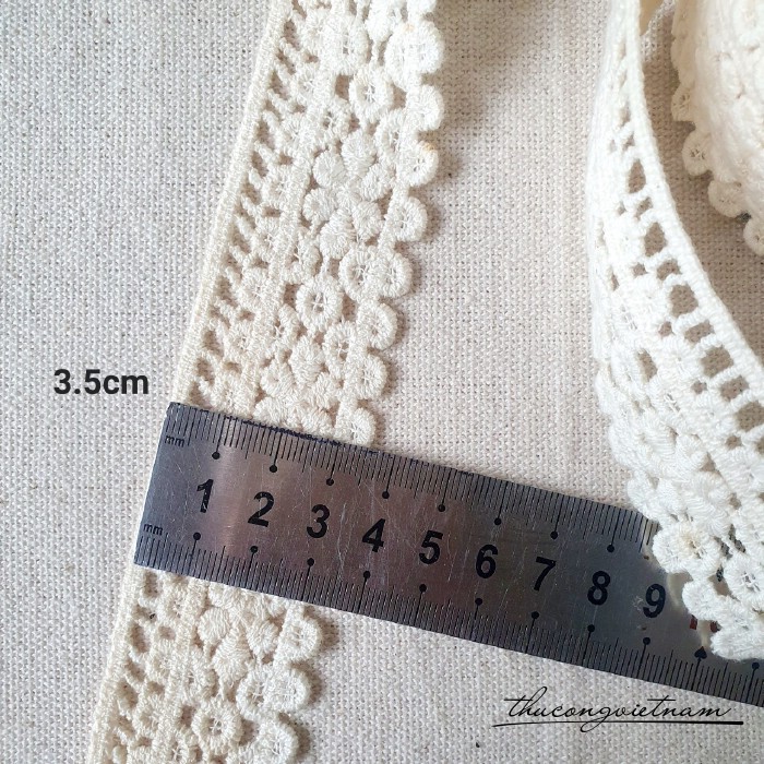 Dây ren trắng - M9 bản 3.5cm