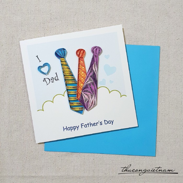 Thiệp quilling I love Dad 15x15cm 