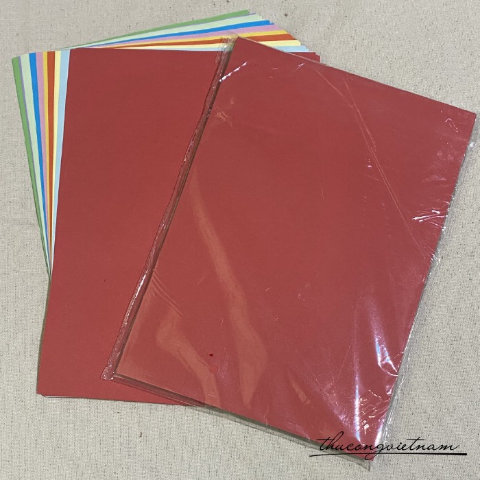 Giấy xếp hạc, giấy origami trơn (100 tờ) 21x30cm