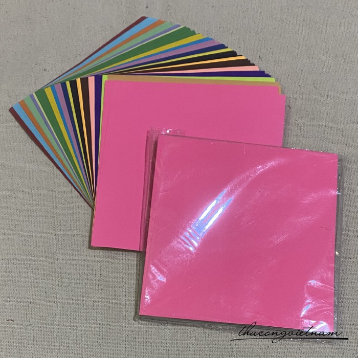 Giấy xếp hạc, giấy origami trơn (100 tờ) 15x15cm