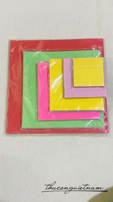 Giấy xếp hạc, giấy origami trơn (100 tờ) 7x7cm