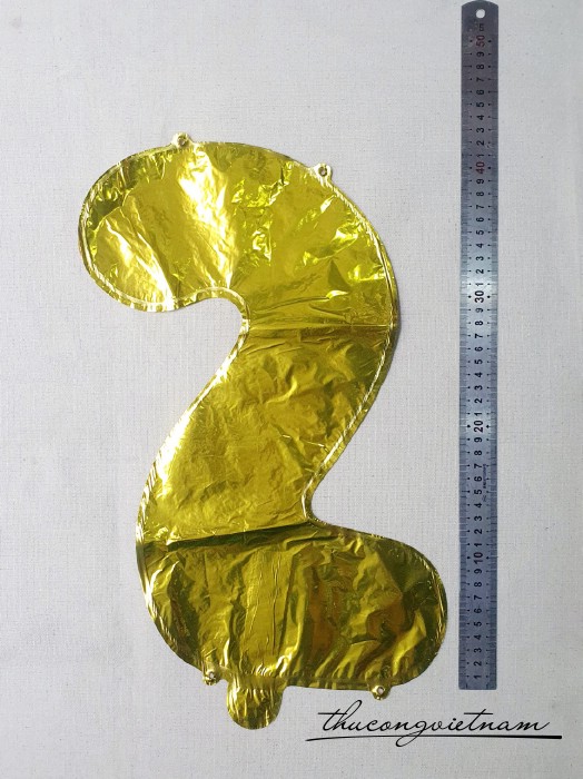Bong bóng số trang trí (hồng, bạc, vàng) - Số 2