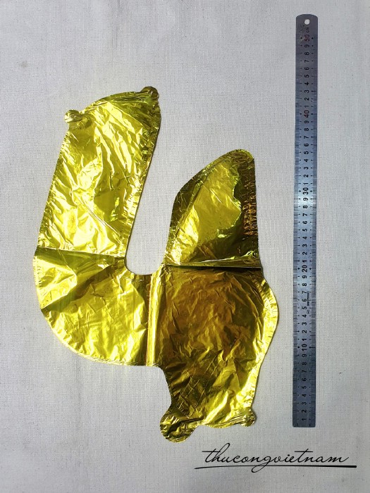 Bong bóng số trang trí (hồng, bạc, vàng) - Số 4