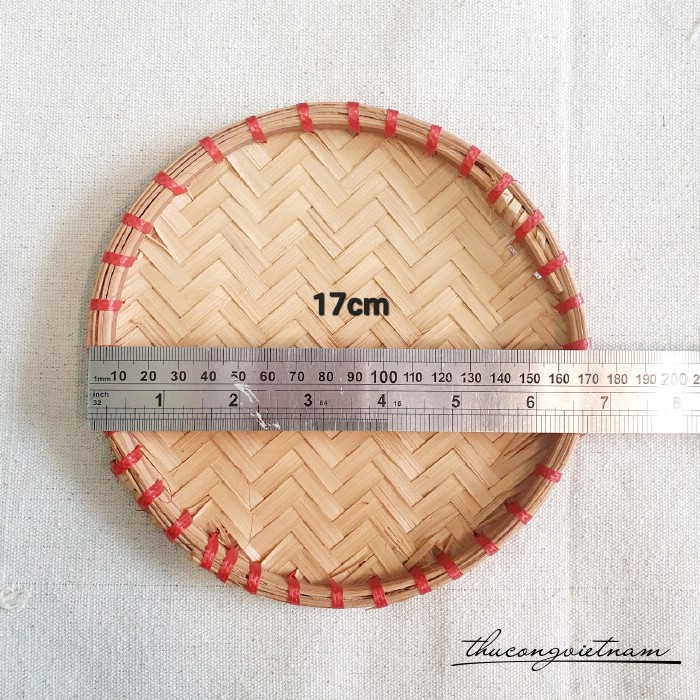 Mẹt mây tre đan trang trí decor 17cm