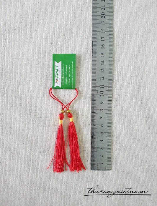 Dây tua rua đỏ trang trí 8cm