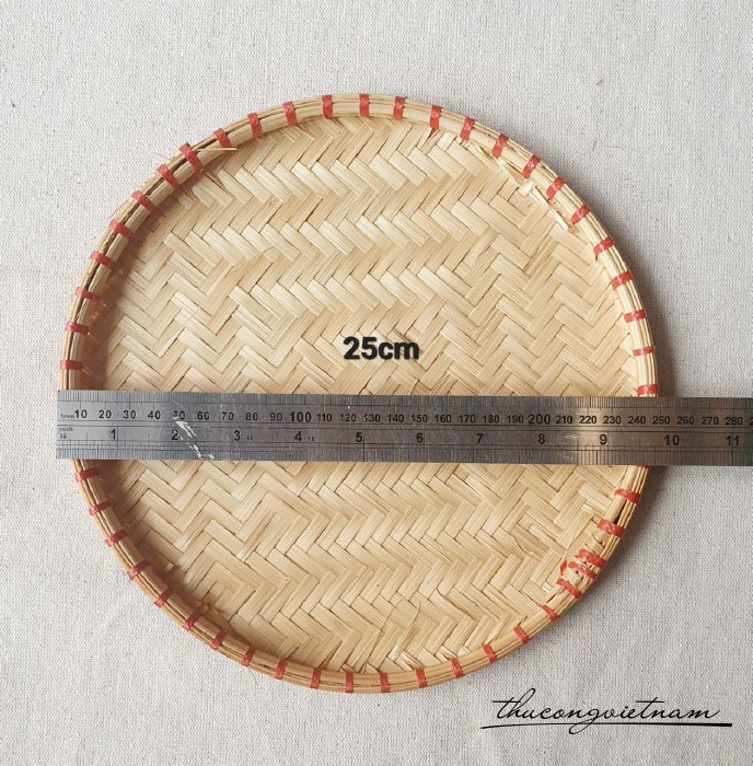 Mẹt mây tre đan trang trí decor 25cm