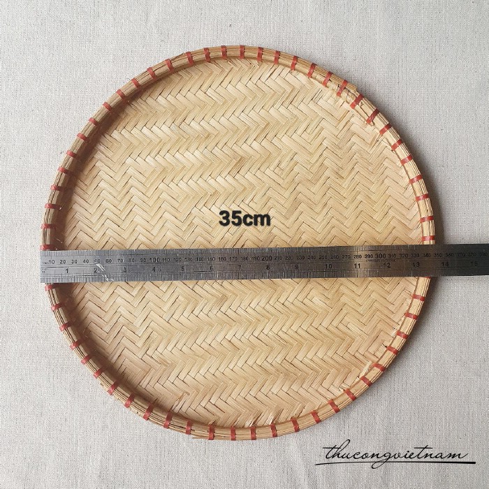 Mẹt mây tre đan trang trí decor 35cm