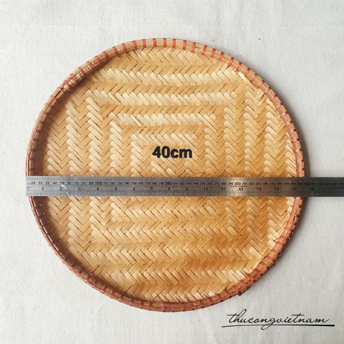 Mẹt mây tre đan trang trí decor 40cm