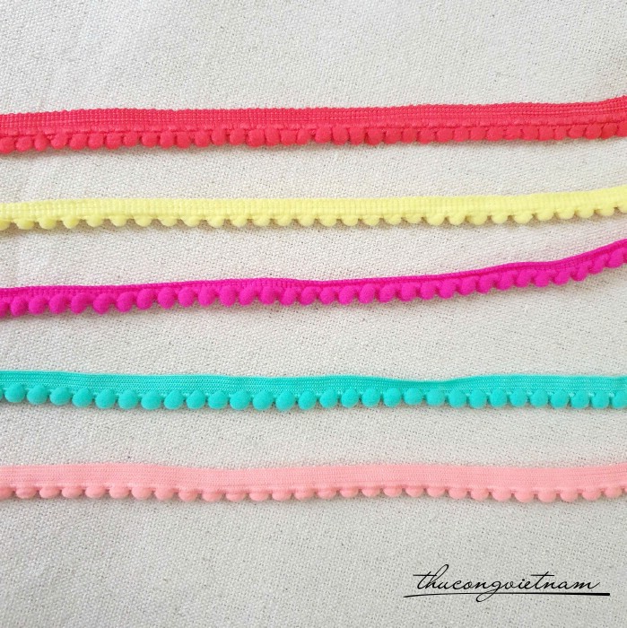 Dây ren pompom nhỏ bản 1cm