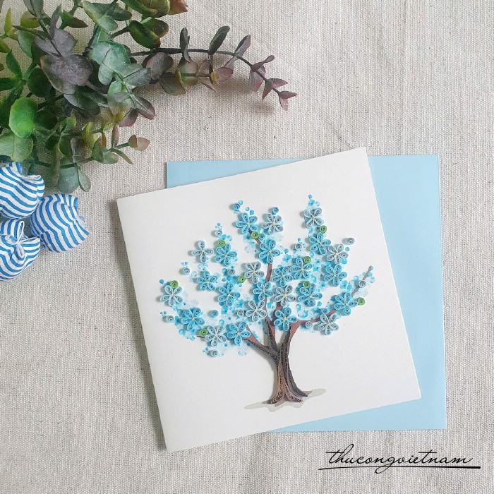 Thiệp quilling hoa - Mẫu 23