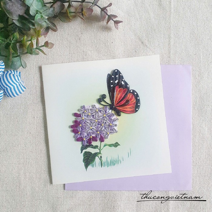 Thiệp quilling hoa - Mẫu 32