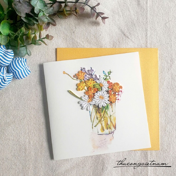 Thiệp quilling hoa - Mẫu 24