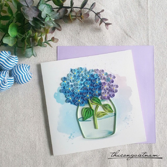 Thiệp quilling hoa - Mẫu 28