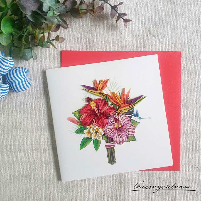 Thiệp quilling hoa - Mẫu 31