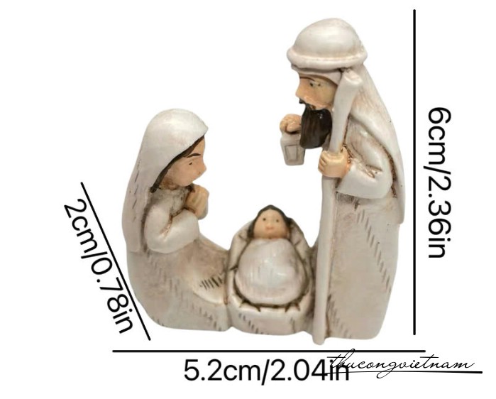 Bộ Tượng Chúa sinh ra đời M2 (2*5.2*6cm)