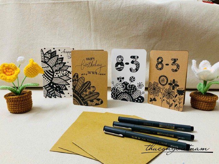 Thiệp vẽ tay phong cách Doodle (10x15cm)
