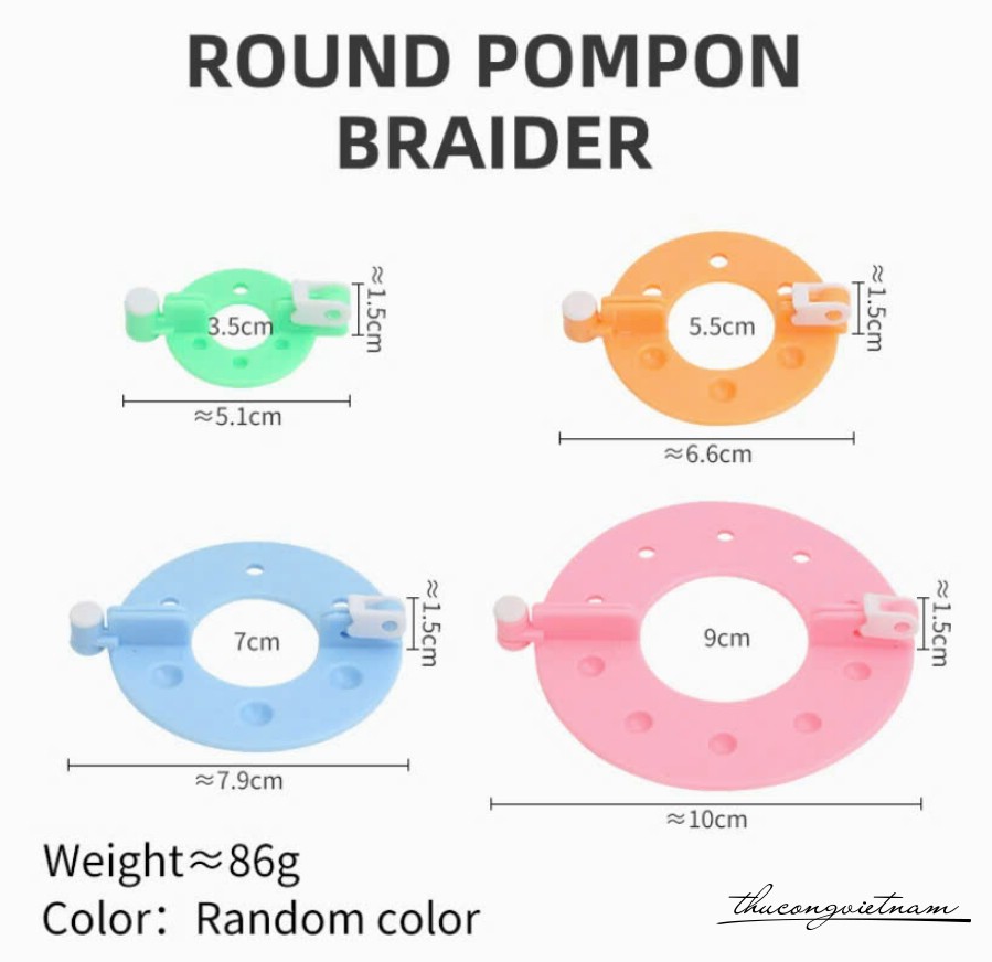 Dụng cụ làm pompom đủ size