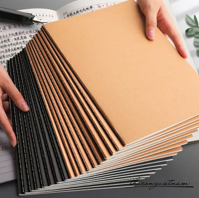 Tập Bìa Kraft trơn- Đen Trơn size  A4/A5 - 72 Trang (36 tờ)