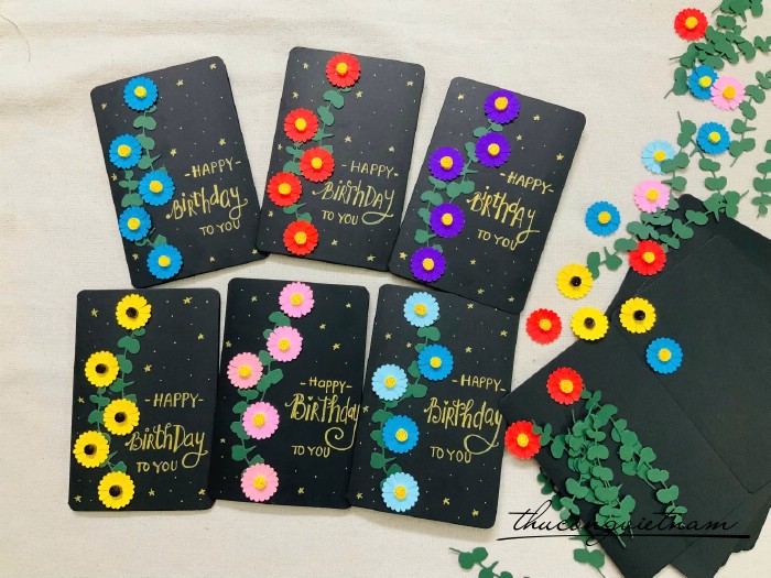 Thiệp Happy Birthday 5b cúc (10*15cm)