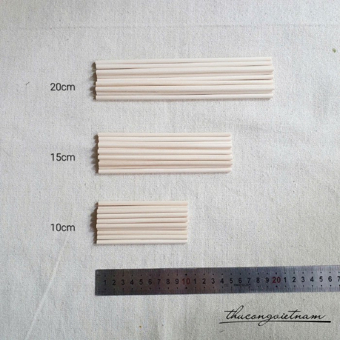 Que gỗ tròn trơn các size (50 que)